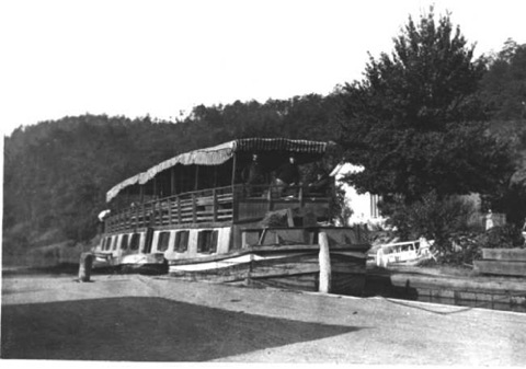 The packet boat Louise at Great Falls (circa 1880-1910)